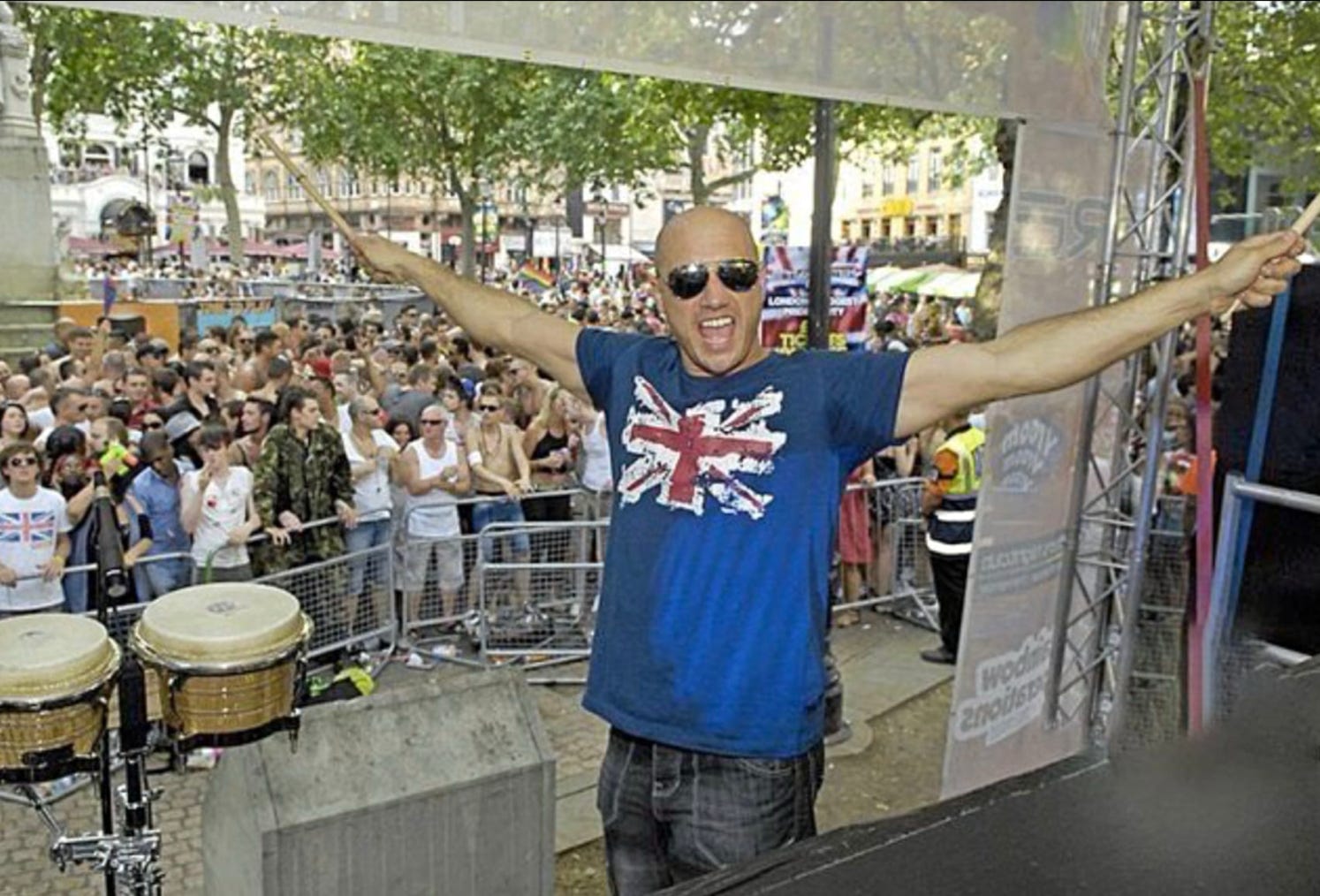 Photograph of David-H performing at London Pride